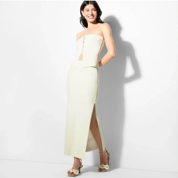 Wild Fable Strapless Cream Dress - Picture 2 of 2